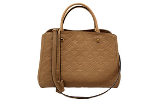 Louis Vuitton Beige Monogram Empreinte Leather Montaigne MM Bag