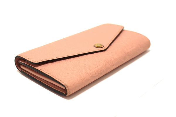 Louis Vuitton Pink Monogram Empreinte Leather Sarah Wallet