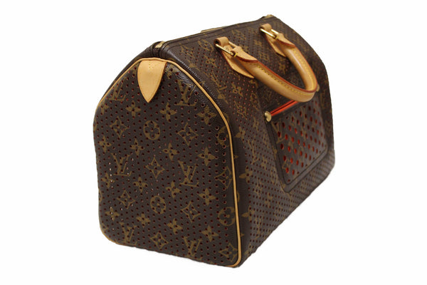 Louis Vuitton Limited Edition Orange Monogram Perforated Speedy 30 Handbag