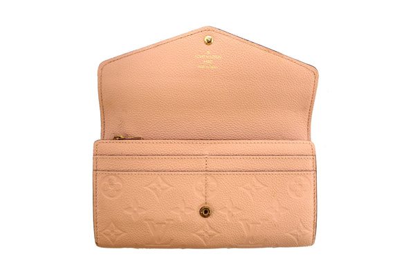 Louis Vuitton Pink Monogram Empreinte Leather Sarah Wallet