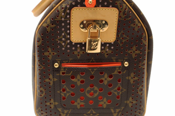 Louis Vuitton Limited Edition Orange Monogram Perforated Speedy 30 Handbag