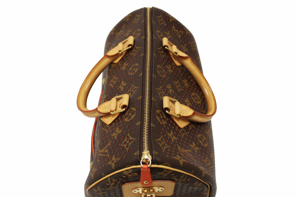 Louis Vuitton Limited Edition Orange Monogram Perforated Speedy 30 Handbag
