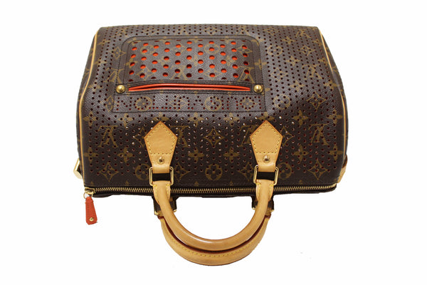 Louis Vuitton Limited Edition Orange Monogram Perforated Speedy 30 Handbag