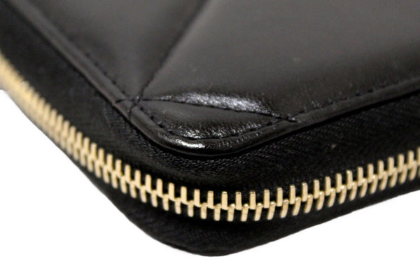Chanel 19 Black Quilted Lambskin Leather Long Zip Around Wallet