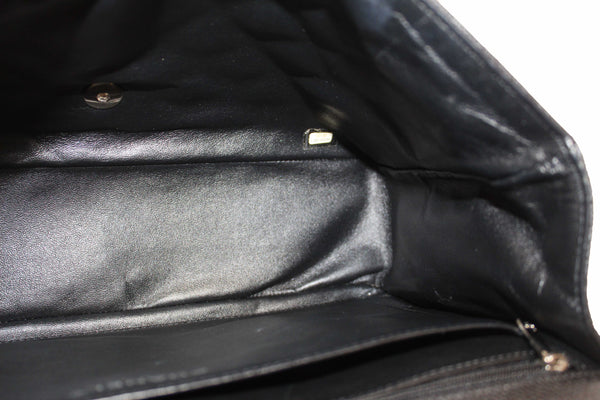 Chanel Classic Black Single Flap Caviar Leather Maxi Chain Shoulder Bag