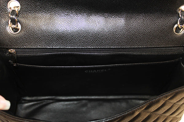 Chanel Classic Black Single Flap Caviar Leather Maxi Chain Shoulder Bag