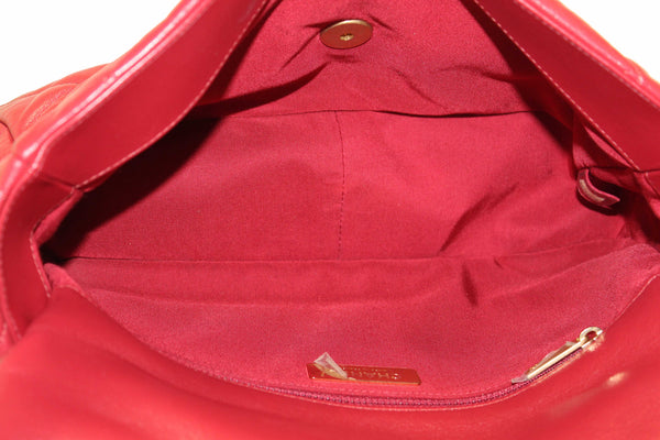 Chanel Red Quilted Lambskin Leather Chanel 19 Large Flap Shoulder Bag