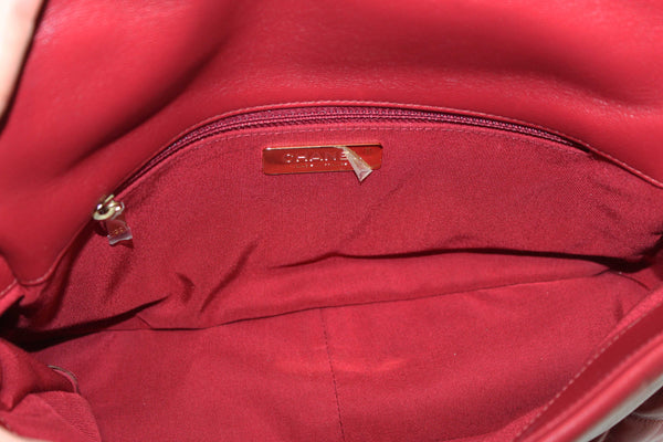 Chanel Red Quilted Lambskin Leather Chanel 19 Large Flap Shoulder Bag