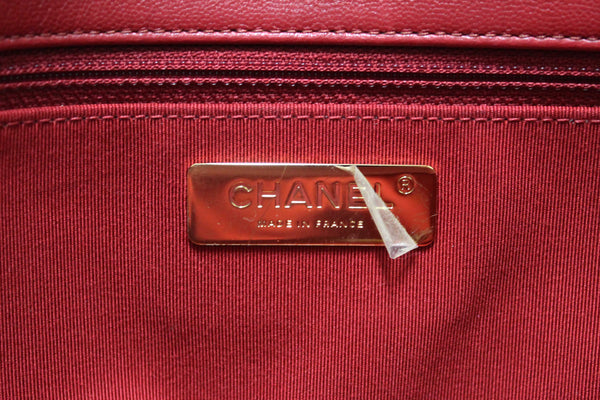 Chanel Red Quilted Lambskin Leather Chanel 19 Large Flap Shoulder Bag