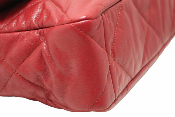 Chanel Red Quilted Lambskin Leather Chanel 19 Large Flap Shoulder Bag