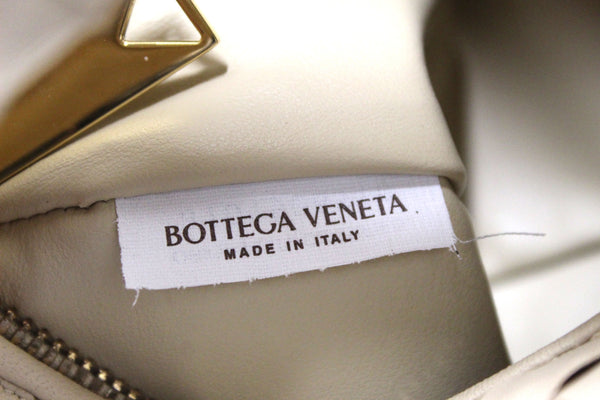 Bottega Veneta Beige Lambskin Leather Mini Jodie Handbag