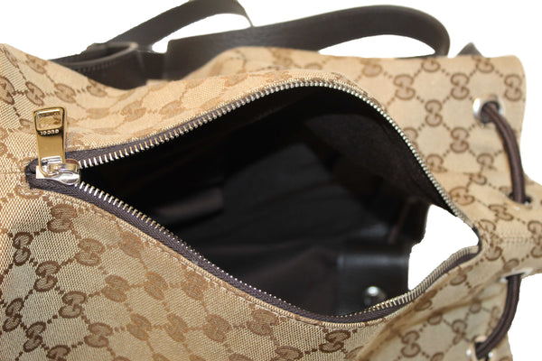 Gucci Beige GG Canvas Drawstring Medium Backpack 449175