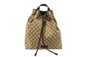 Gucci Beige GG Canvas Drawstring Medium Backpack 449175