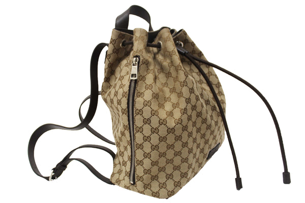 Gucci Beige GG Canvas Drawstring Medium Backpack 449175