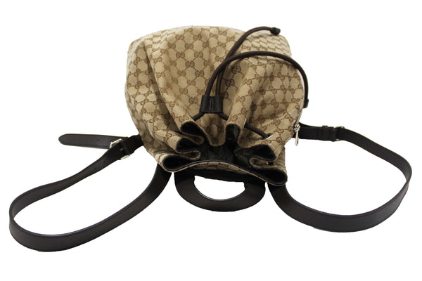 Gucci Beige GG Canvas Drawstring Medium Backpack 449175