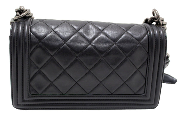 Chanel Black Quilted Calfskin Old Medium Boy Shoulder Bag