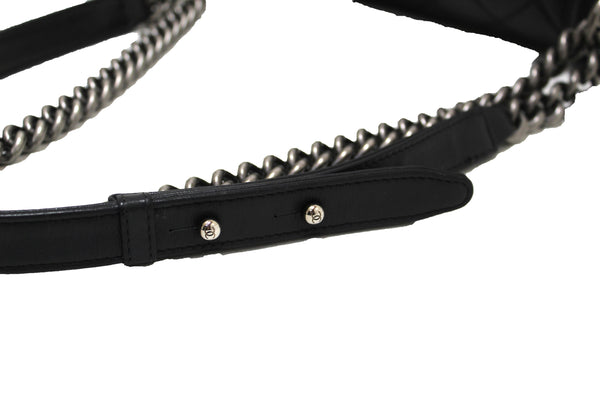 Chanel Black Quilted Calfskin Old Medium Boy Shoulder Bag