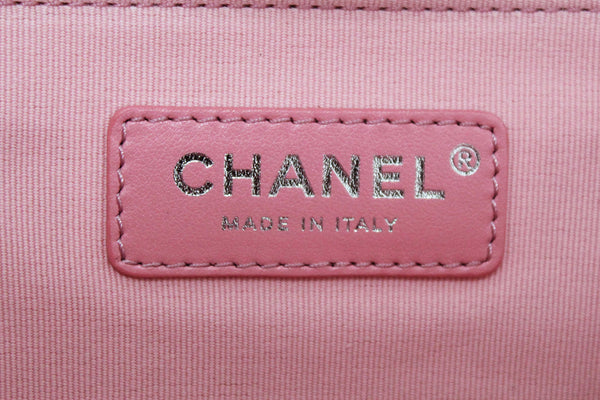Chanel Pink Pinstripe Canvas Medium Deauville Shopping Tote