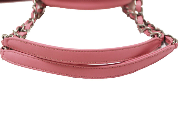 Chanel Pink Pinstripe Canvas Medium Deauville Shopping Tote