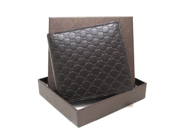 new gucci dark brown microguccissima leather square bi-fold men's wallet 150413 | Shop Now at Italystation.com