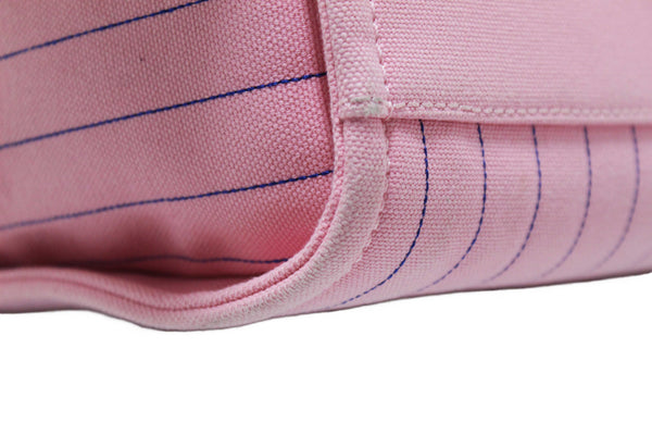 Chanel Pink Pinstripe Canvas Medium Deauville Shopping Tote