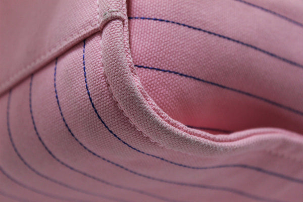 Chanel Pink Pinstripe Canvas Medium Deauville Shopping Tote