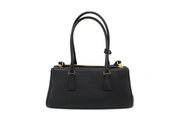 Prada Black Leather Medium Galleria Shoulder and Crossbody Bag