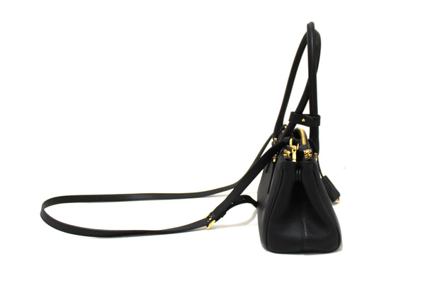 Prada Black Leather Medium Galleria Shoulder and Crossbody Bag