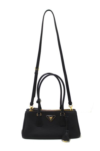 Prada Black Leather Medium Galleria Shoulder and Crossbody Bag