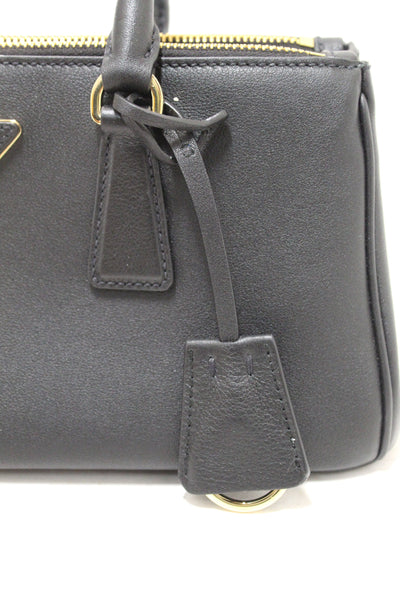 Prada Black Leather Medium Galleria Shoulder and Crossbody Bag