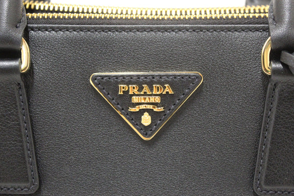 Prada Black Leather Medium Galleria Shoulder and Crossbody Bag