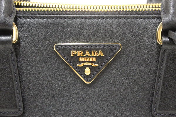 Prada Black Leather Medium Galleria Shoulder and Crossbody Bag