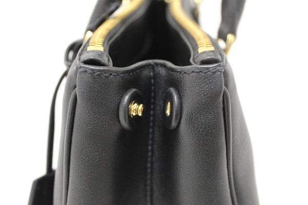 Prada Black Leather Medium Galleria Shoulder and Crossbody Bag
