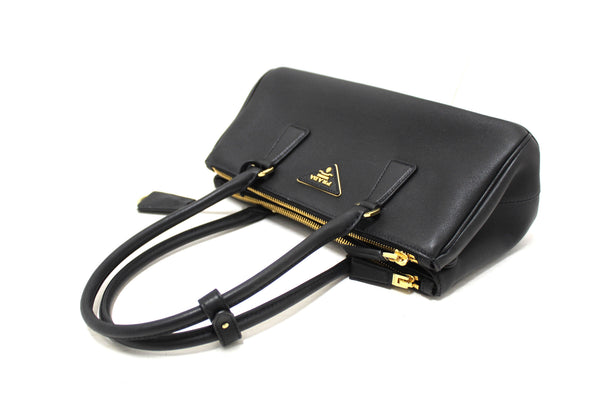 Prada Black Leather Medium Galleria Shoulder and Crossbody Bag
