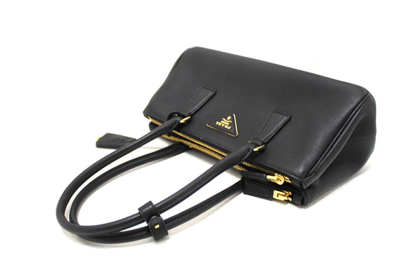 Prada Black Leather Medium Galleria Shoulder and Crossbody Bag