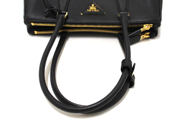 Prada Black Leather Medium Galleria Shoulder and Crossbody Bag