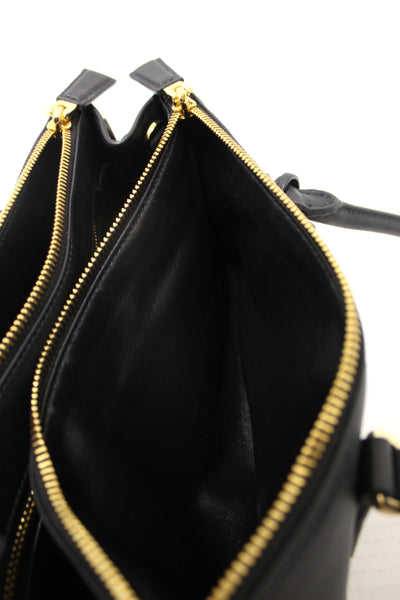 Prada Black Leather Medium Galleria Shoulder and Crossbody Bag