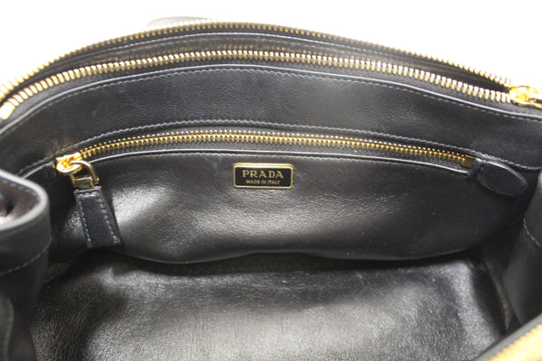 Prada Black Leather Medium Galleria Shoulder and Crossbody Bag