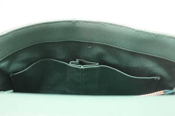 Chanel Green Quilted Caviar Leather Large CoCo Handle Flap Bag
