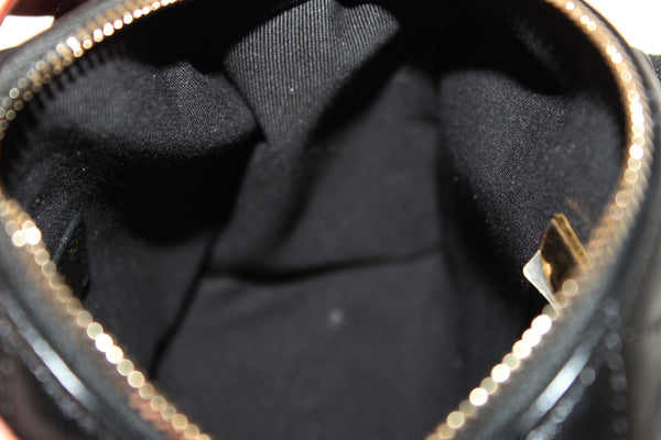 Chanel Black Shiny Crumpled Lambskin Quilted Small Preppy Pocket Camera Case Bag