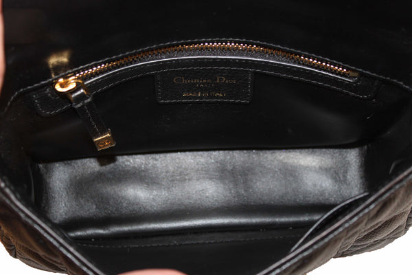 Christian Dior Black Macrocannage Caviar Leather Small Caro Shoulder Crossbody Bag