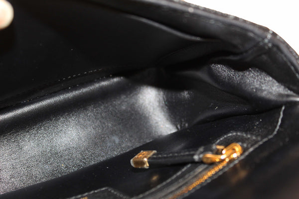 Christian Dior Black Macrocannage Caviar Leather Small Caro Shoulder Crossbody Bag