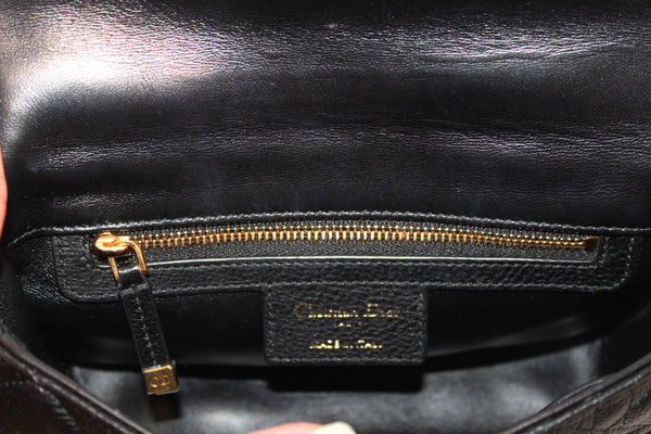 Christian Dior Black Macrocannage Caviar Leather Small Caro Shoulder Crossbody Bag