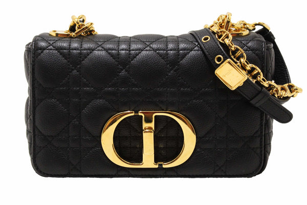 Christian Dior Black Macrocannage Caviar Leather Small Caro Shoulder Crossbody Bag