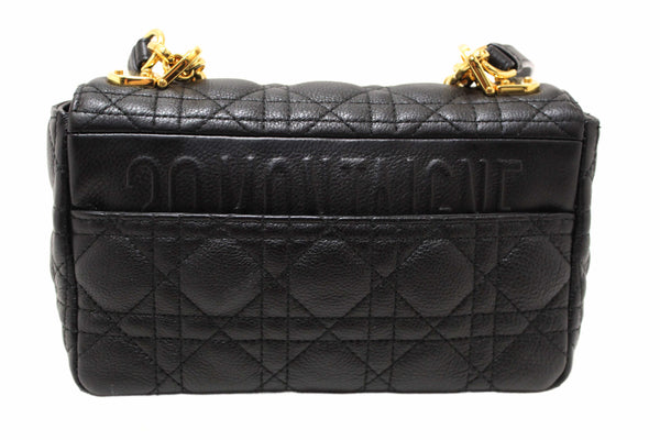 Christian Dior Black Macrocannage Caviar Leather Small Caro Shoulder Crossbody Bag
