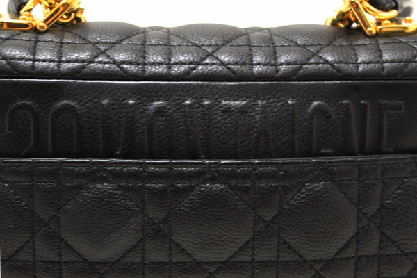 Christian Dior Black Macrocannage Caviar Leather Small Caro Shoulder Crossbody Bag