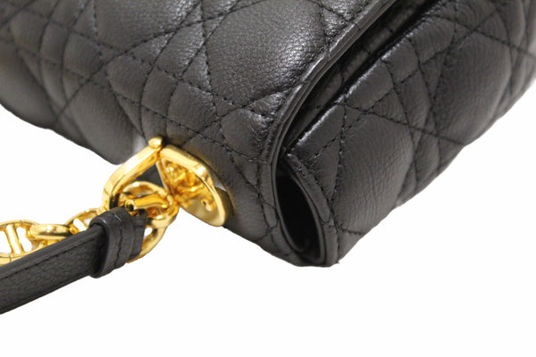 Christian Dior Black Macrocannage Caviar Leather Small Caro Shoulder Crossbody Bag