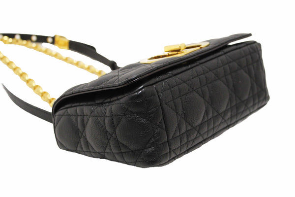 Christian Dior Black Macrocannage Caviar Leather Small Caro Shoulder Crossbody Bag