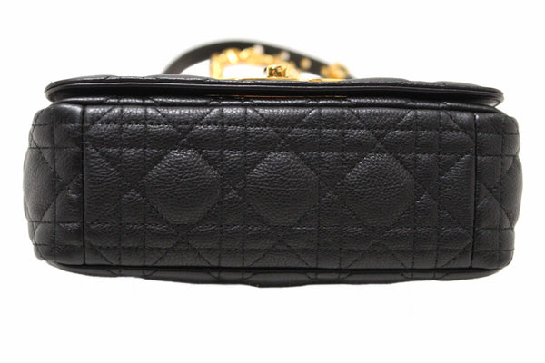 Christian Dior Black Macrocannage Caviar Leather Small Caro Shoulder Crossbody Bag