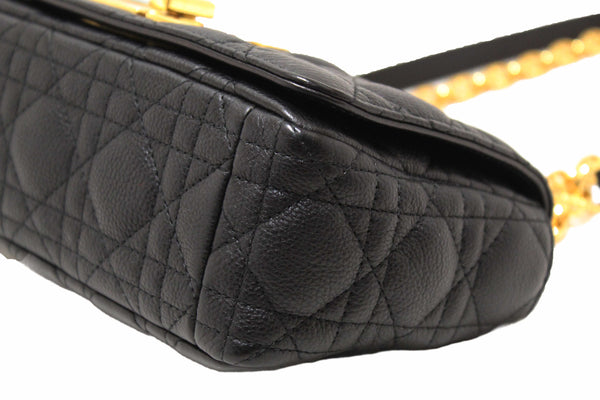 Christian Dior Black Macrocannage Caviar Leather Small Caro Shoulder Crossbody Bag